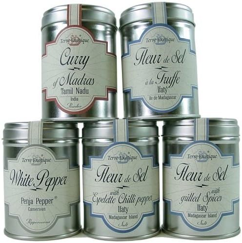 Terre Exotique 5 piece spices, salts and gourmet starter set