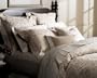 Pinzon Fleur Jacquard Egyptian Cotton Sateen King Duvet Cover, Taupe/Cream