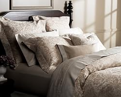 Pinzon Fleur Jacquard King Duvet, Taupe/Cream