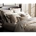 Pinzon Fleur Jacquard Egyptian Cotton Sateen King Duvet Cover, Taupe/Cream