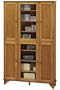 Burnham Media Cabinet With Glass Doors, 6-DOOR, WALNUT