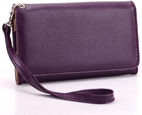 Phone case wallet wristlet [Purple] Universal fit for : Yota YotaPhone|Yota YotaPhone 2
