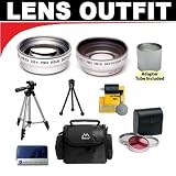 2x Digital Telephoto Professional Series Lens (52mm) + 0.45x Digital Wide Angle Macro Professional Series Lens (52mm) + 3 Piece Digital Camera Filter Kit + Adapter Tube + Deluxe Padded Carrying Case + Compact Digital Travel Tripod for Kodak Z612 EasyShare Digital Camera