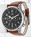 ADEE KAYE XXL ICW FLIEGER UHR CHRONOGRAPH WATCH BLACK DIAL/ BROWN STRAP