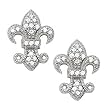18K White Gold Diamond Fleur de Lis Earrings