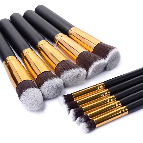 Taotaole 10 pcs makeup brush set cosmetic foundation bl…