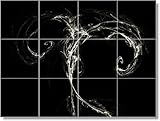 IMAGE OF Fractal Picture Bathroom Tile Mural F018. 32x48 inches using (24) 8x8 ceramic tiles.
