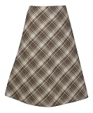 Plus Size Brown Cross Pattern Skirt