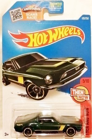 Hot Wheels 2015 Then and Now '68 Shelby GT500 Green/Yellow 5/10 Pairs #105/250