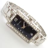 HENLEY LADIES BLACK DIAL SILVER SELF ADJUTABLE SILVER BRACELET WATCH