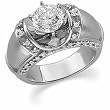 18K White Gold Diamond Engagement Ring Semimount - CENTER STONE NOT INCLUDED - 0.30 Ct.