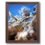 Pegasus Magical Flight Kids Room Fantasy Home Decor Wall Picture Cherry Framed Art Print