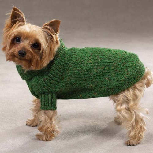 Childrens Toyshop  Pet Supplies : SMALL - GREEN - Marled Yarn Basic Knit Sweaters