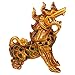 Hand-carved Pair of Gold and Glass Foo Dog Dragons (Thailand)