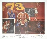 1973 New York Knicks Autographed Championship Lithograph with Seven Hall of Fame Signatures - LE of 1973