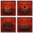 Creme - Truffle - Espresso - Dark Set by Shari Warren 8"x8" Art Print Poster