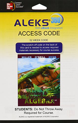 ALEKS 360 Access Card (52 weeks) for Beginning & Intermediate Algebra