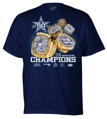 Dallas Cowboys 50Th Ring Sleeve T-Shirt
