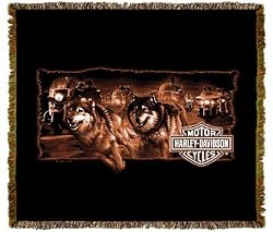 Harley-Davidson&reg; Motorcycles Wolf Ride Throw Blanket