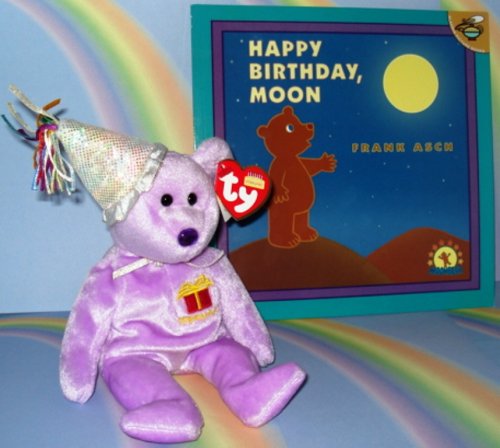 51tOvivK7cL FEBRUARY BIRTHDAY Birthstone Teddy Bear WITH Happy Birthday, Moon Book (Bear and Book Combo)