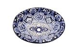 51tOyZB3DPL. SL160  Fontaine Flores Azules Mexican Talavera Porcelain Sink   FSA TAL 011