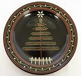 Wisconsin Pottery Hand Painted Christmas Feather Tree Dinner Plate Charger / Platter