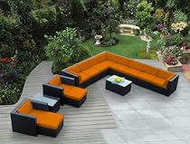 Big Sale Genuine Ohana Outdoor Patio Sofa Sectional Wicker Furniture 14pc Couch Set with Free Patio Cover