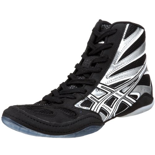 ASICS Men's Split Second 8 Wrestling Shoe,Black/Silver,10.5 M US