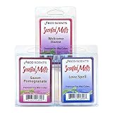 EcoScents Scented Wax Melts 3-Pack Set - Welcome Home, Love Spell, and Sweet Pomegranate.