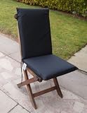 Zippy Waterproof High Back Dining Chair Cushion - Garden Furniture - Plain Black