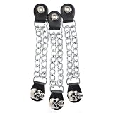 ALC Saddlebags 8182K Premium Leather Skull Link Chain Vest Extender, (Pack of 3)