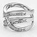 Yoursfs Birds Nest Triple Row Twisted Austrian Crystal Cocktail Wide Ring 18k White Gold Plated