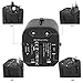 ETvalley Universal All-in-one Travel Power International Adapters with Dual USB Ports and Nightlight Built-in LED, Color Black