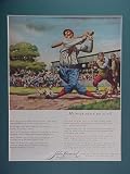 Mighty Case Struck Out Mudville 9 1947 John Hancock Advertisement Bulletin 14 X 18 Matted Ready For Framing