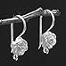 2 pcs .925 Sterling Silver Rose Flower French Hook Earwires Dangle Earring Connector Findings