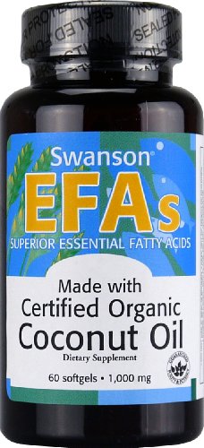 Swanson Certified Organic Coconut Oil (1,000mg, 60 Softgels)