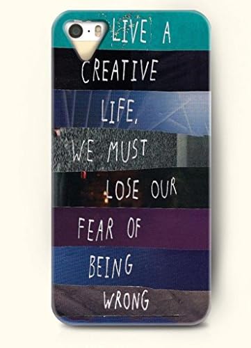 OOFIT Stylish To Live A Creative Life, We Must Lose Our Fear Of Being Wrong Pattern Case for iPhone 4 4S -- Life Quotes Series
