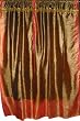 Mothers Day Gift-silk Sari Drapes-2 Brown Panels Drapes Window Treatment Indian Decor