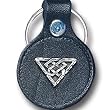Small Leather & Pewter Key Ring - Celtic Triangle - Small Leather & Pewter Key Ring