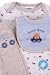 Bon Bebe Newborn Boys Fall/Winter Blue 3 PC Beep Beep Cars Onesie Pant Set-3-6 Months image 2