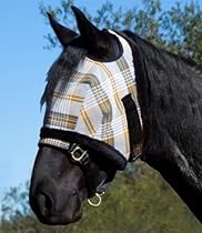 Kensington KPP Fly Mask with Fleece Trim, Blue Ice Plaid, Large
