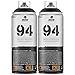 Montana MTN 94 Series 400ML Chalk Spray Paint BLACK (2-Cans)