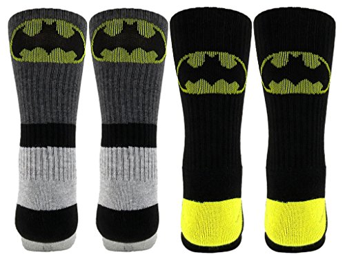 Batman Mens Athletic Crew Socks 2 Pair Pack