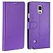 Note 4 Case, LK Galaxy Note 4 Wallet Case, Luxury PU Leather Case Flip Cover with Card Slots Pockets & Stand For Samsung Galaxy Note 4, Purple