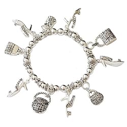 Handbags & Shoes Theme Stretch Charm Bracelet Fashion Jewelry