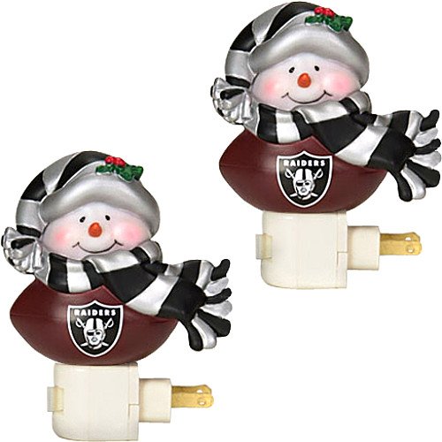 SC Sports Oakland Raiders Snowman Night Light- Set of 2 Set of 2