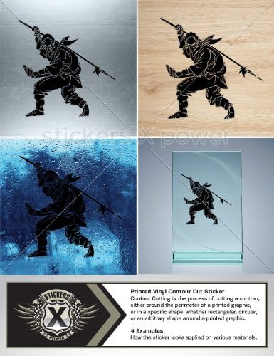 Stickers Decals Samurai Ninja Car Window Wall Art Decor Doors Helmet Truck Motorcycle Note Book Mobile Size: 4 X 3.9 Inches Vinyl color print