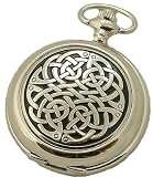 A E Williams Neverending knot mens quartz pocket watch with chain