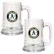 Oakland Athletics MLB 2pc 15oz Glass Tankard Set- Primary Logo