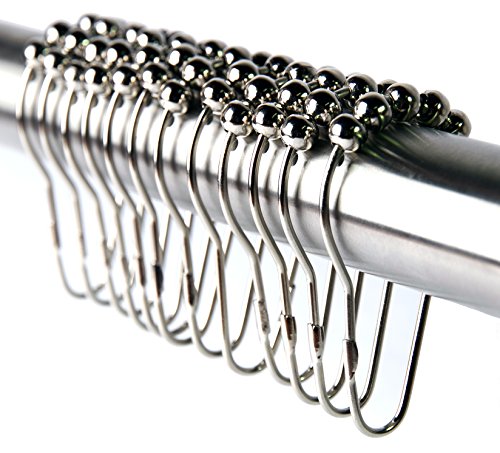 Shower Curtain Rings Stainless Steel Rustproof Friction Free Gliding Set of 12 Hooks